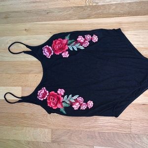 Rose Embroidered Body Suit